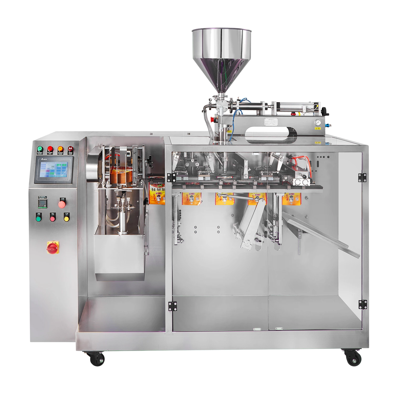 Horizontal premade bag liquid/sauce packing machine