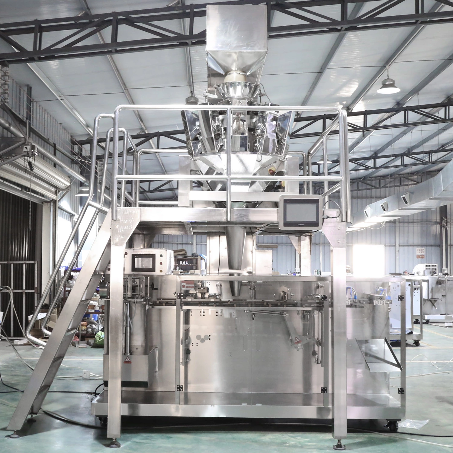 Fully automatic solid bag packaging machine production line